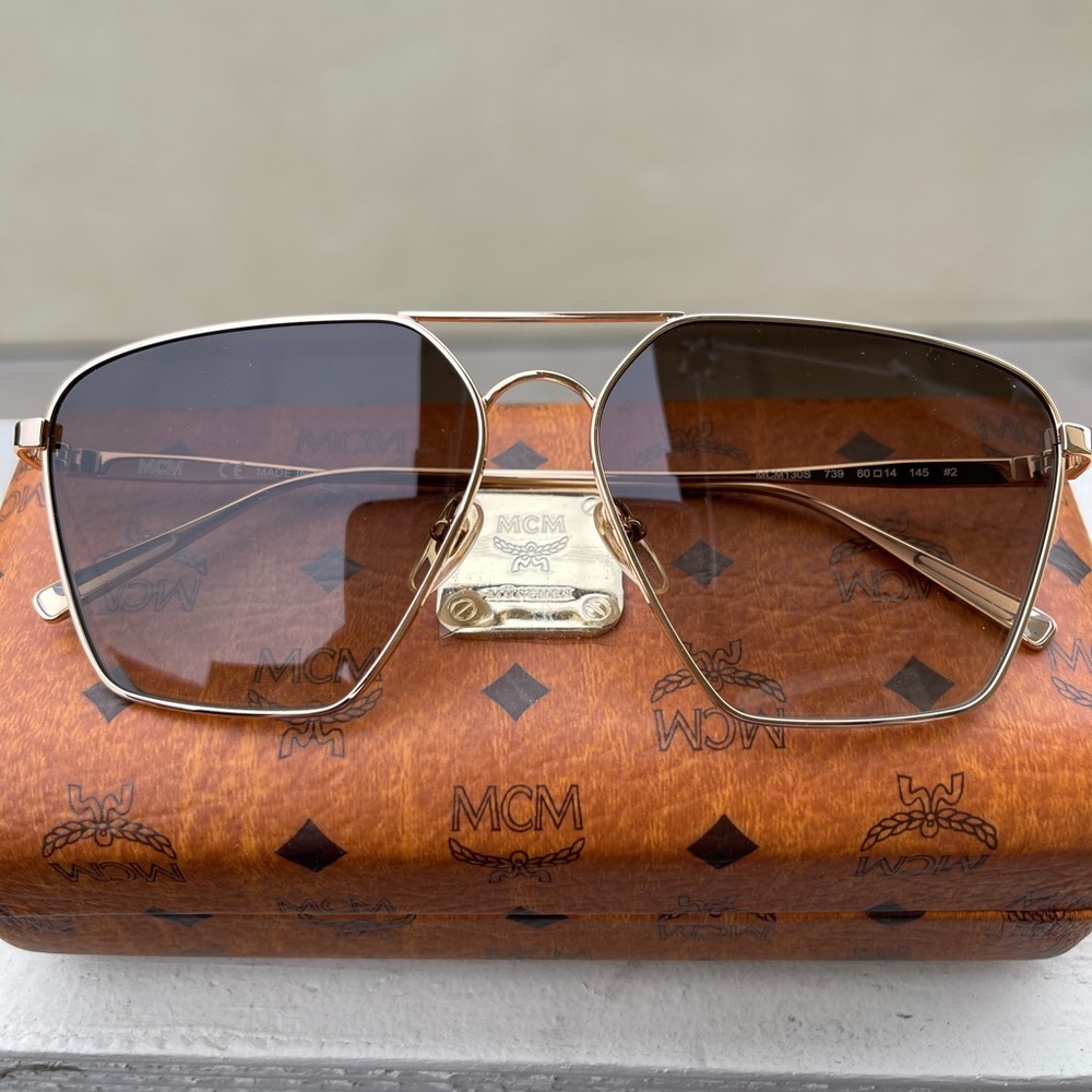 MCM Sunglasses 130S brown and gold frame